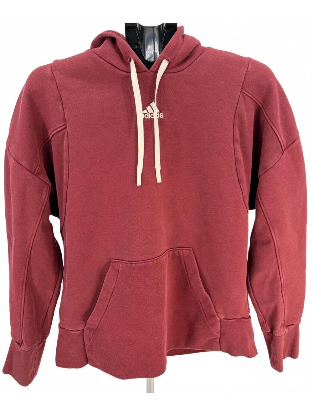 I’m?erfect Adidas Men's Medium Burgundy Hoodie Pullover with Kangaroo Pocket